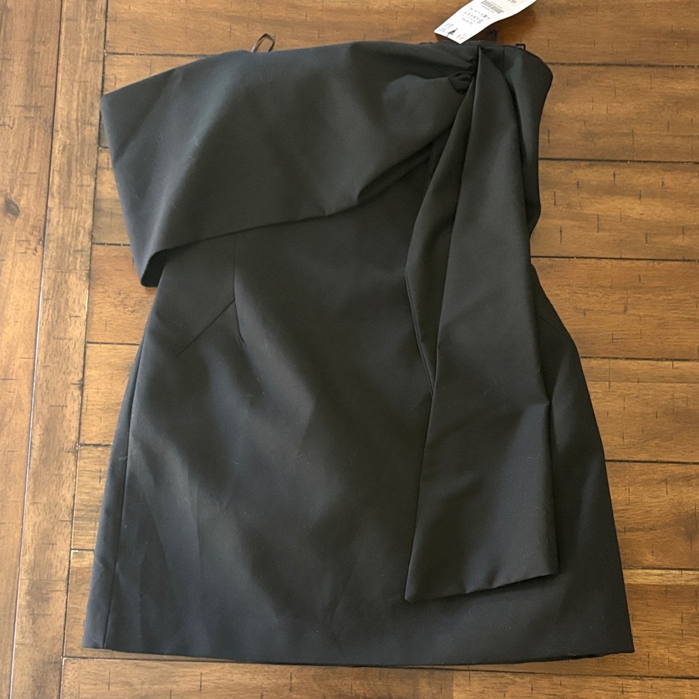 Zara sash bow mini sleeveless dress lined size small NWT
